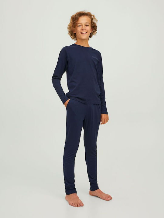 Jack & Jones Pijama pentru copii De iarnă Albastru marin