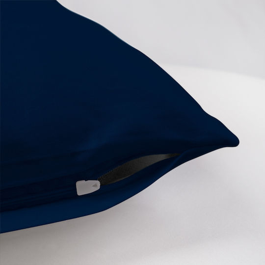 Satin Cotton Pillowcase Dark Navy 026/50x60