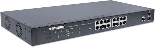 Intellinet 561341 Gigabit Ethernet PoE+ Web-Managed Switch Verwaltet L2 PoE+ Switch mit 16 Ports Gigabit (1Gbps) Ethernet und 2 SFP Ports