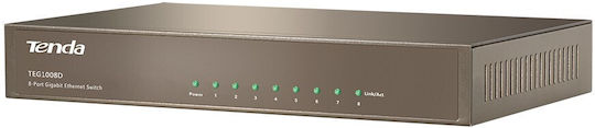 Tenda TEG1008D Unmanaged L2 Switch with 8 Gigabit (1Gbps) Ethernet Ports
