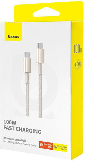 Baseus Tungsten USB 2.0 Kabel USB-C männlich - USB-C 100W PD Gold 1m P10319800G21-00