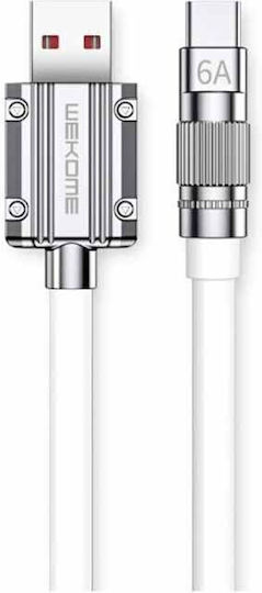 WK WDC-188 USB 2.0 Cable USB-C male - USB-C 100W PD Λευκό 1m 250683