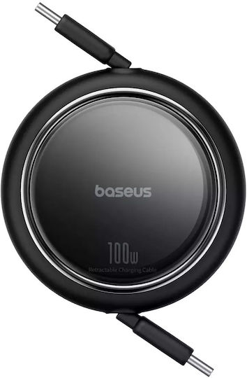 Baseus Free2Draw Retractable USB 2.0 Cable USB-C male - USB-C 100W PD Μαύρο 1m P10364500111-00