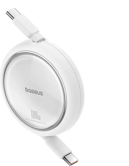 Baseus Free2Draw Retractable USB 2.0 Cable USB-C Male - USB-C 100W PD White 1m P10364500211-00