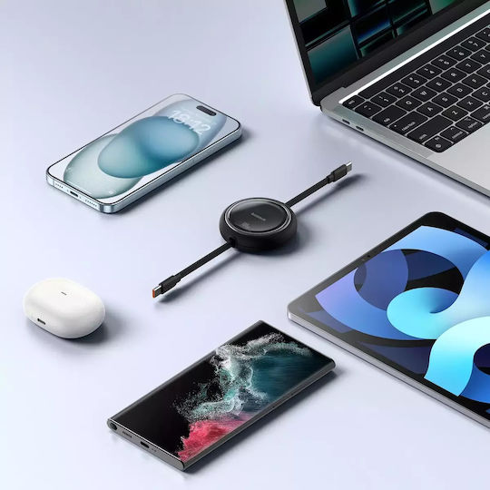 Baseus Free2Draw Retractable USB 2.0 Cable USB-C male - USB-C 100W PD Μαύρο 1m P10364500111-00