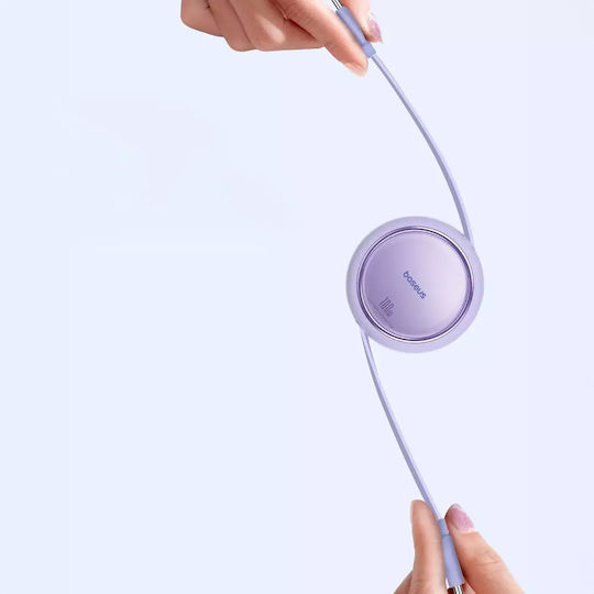 Baseus Free2Draw Retractable USB 2.0 Cable USB-C male - USB-C 100W PD Μωβ 1m P10364500511-00