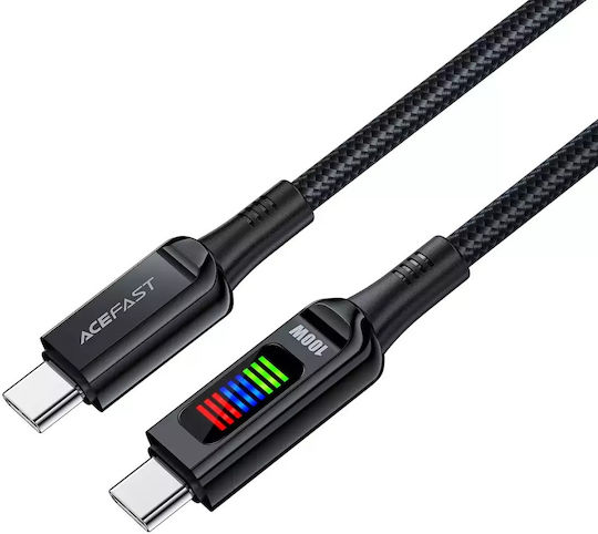 Acefast USB 2.0 Cable USB-C male - USB-C 100W PD Μαύρο 1.2m C7-03