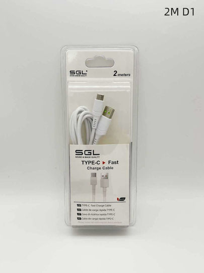 SGL D1 USB 2.0 Cable USB-C male - USB-A male White 2m (099354)