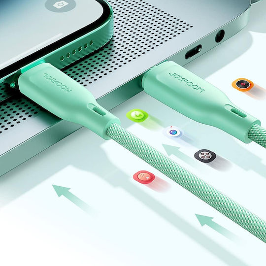 Joyroom Multi-color Series Sa34-ac6 USB 2.0 Cable USB-C male - USB-A 100W PD Λευκό 1m