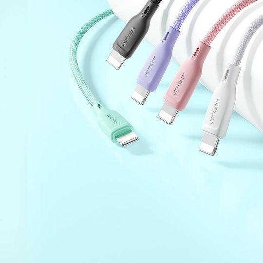 Joyroom Multi-color Series Sa34-ac6 USB 2.0 Cable USB-C male - USB-A 100W PD Λευκό 1m