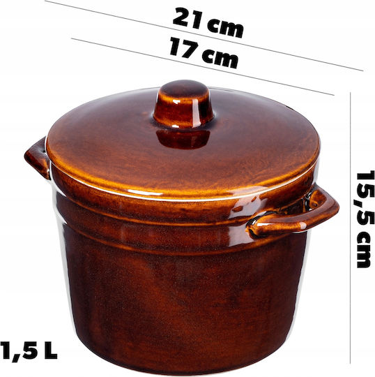 Kadax Oală Rotundă Ceramică 1.5lt 1buc