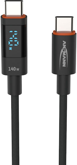 Ansmann USB 2.0 Cable USB-C male - USB-C 140W PD Γκρι 1.2m 1700-0176