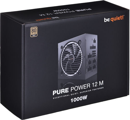Be Quiet Pure Power 12 M 1000W Черен Компютърно захранване Пълен модул 80 Plus Gold
