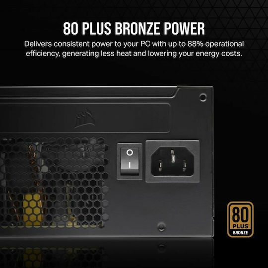 Corsair CX Series CX550 550W Μαύρο Τροφοδοτικό Υπολογιστή Full Wired 80 Plus Bronze
