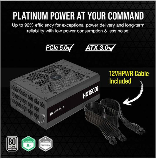Corsair HXi Series HX1500i 1500W Black Computer Power Supply Full Modular 80 Plus Platinum
