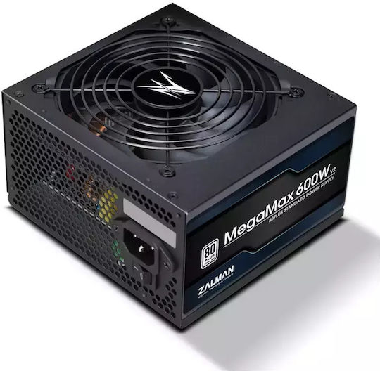 Zalman MegaMax ZM600 rev. 2.0 600W Μαύρο Τροφοδοτικό Υπολογιστή Full Wired 80 Plus Standard