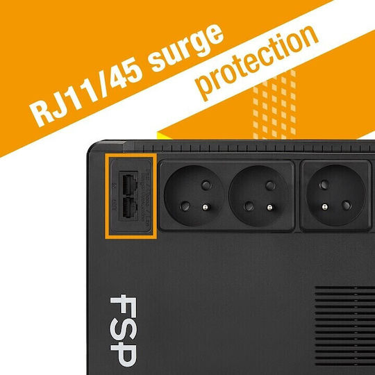 FSP/Fortron ECO 800-FR UPS Line-Interactive 800VA 480W με 3 Schuko Πρίζες
