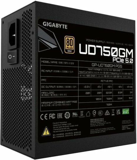 Gigabyte UD750GM rev. 1.0 750W Черен Компютърно захранване Пълен модул 80 Plus Gold