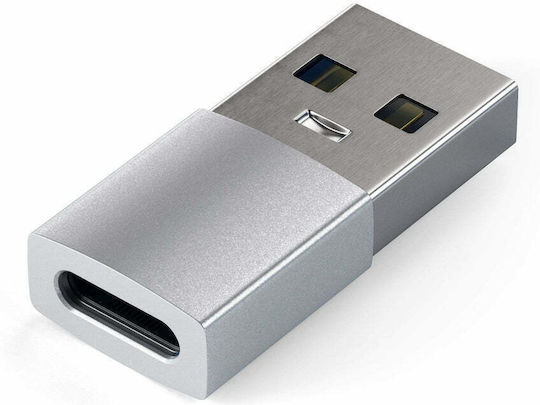 Satechi Μετατροπέας USB-A male σε USB-C male Γκρι 1τμχ ST-TAUCS