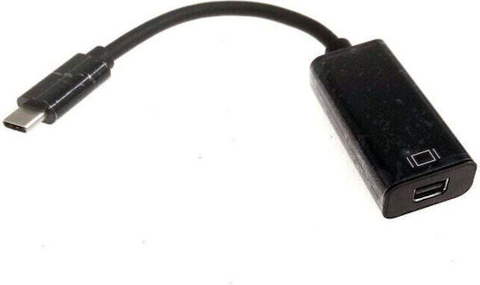 Microconnect Конвертор USB-C мъжки към mini DisplayPort женски Черен 1бр USB3.1CMDPB