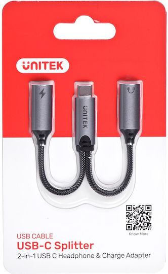Unitek Converter USB-C male to USB-C female Silver 1pcs M206A