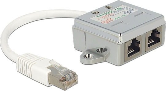 DeLock Μετατροπέας RJ-45 male σε RJ-45 female Γκρι 1τμχ 65177