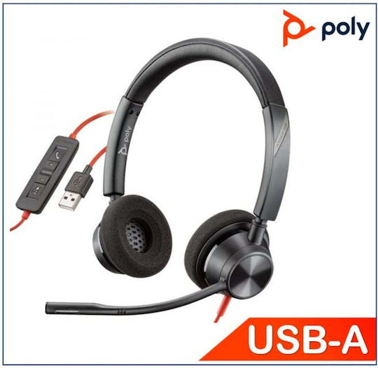 Plantronics Blackwire 3320 On Ear Multimedia Ακουστικά με μικρόφωνο και σύνδεση USB-A