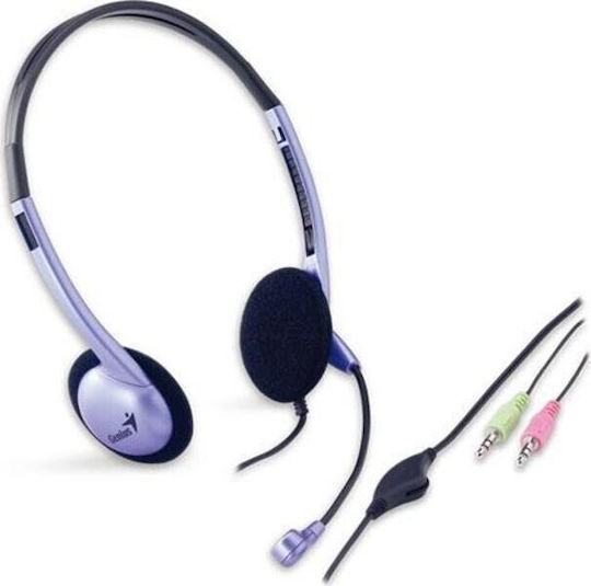 Genius On Ear Multimedia Headphone with Microphone 3.5mm Jack Blue 31710037100