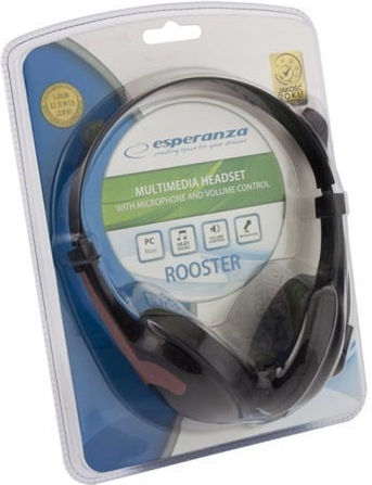 Esperanza EH158 On Ear Multimedia Ακουστικά με μικροφωνο και σύνδεση 3.5mm Jack σε Κόκκινο χρώμα