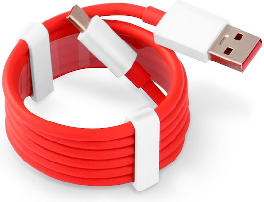 OnePlus USB 2.0 Cable USB-C male - USB-A 100W Κόκκινο 1m 5461100530