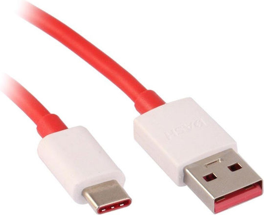OnePlus USB 2.0 Cable USB-C male - USB-A 100W Κόκκινο 1m 5461100530