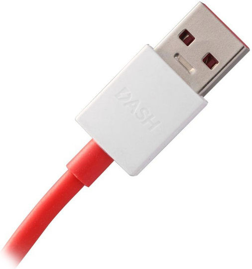 OnePlus USB 2.0 Cable USB-C male - USB-A 100W Κόκκινο 1m 5461100530