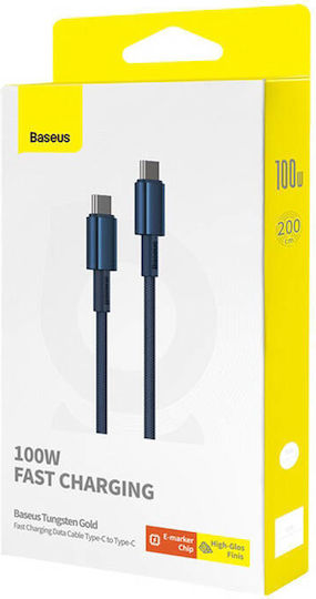 Baseus Tungsten USB 2.0 Kabel USB-C männlich - USB-C 100W Power Delivery (PD) Gold 2m P10319800321-04