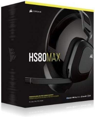 Corsair HS80 Max RGB Wireless Over Ear Gaming Headset with Bluetooth / USB Connection Gray for PC