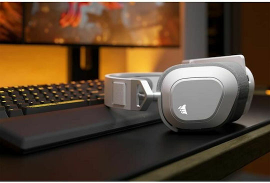 Corsair HS80 Max RGB Wireless Over Ear Gaming Headset with Bluetooth USB Connectivity White for PC