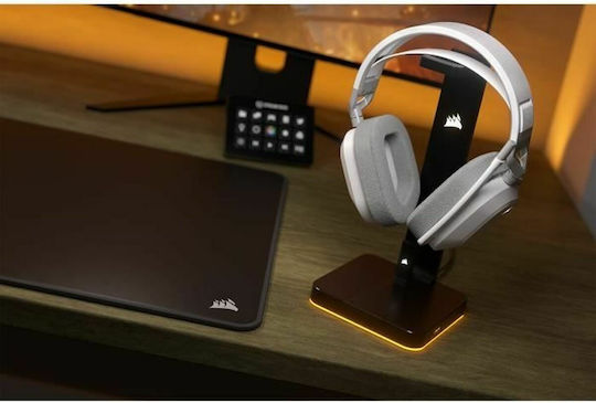Corsair HS80 Max RGB Wireless Over Ear Gaming Headset with Bluetooth USB Connectivity White for PC