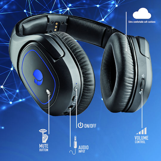 NGS GHX-600 Безжичен Надушници Геймърски слушалки с връзка 3,5 мм / Bluetooth Черен