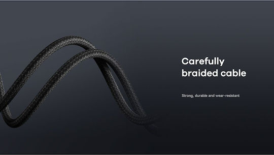 Remax Braided USB 2.0 Cable USB-C male - USB-C 100W PD Μαύρο 1.2m REMAX_RC-C069