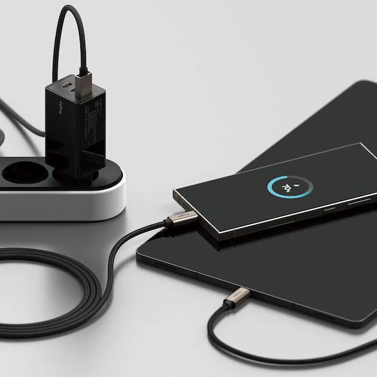 Ringke Regular USB 2.0 Cablu USB-C bărbătesc - USB-A 60W Negru 0.5m