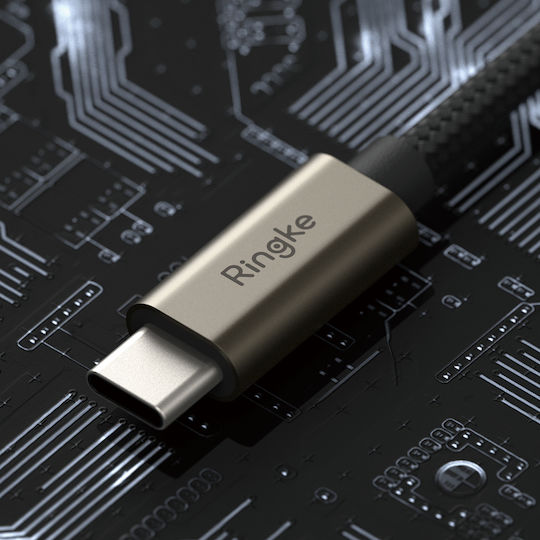 Ringke Regular USB 2.0 Cablu USB-C bărbătesc - USB-A 60W Negru 0.5m