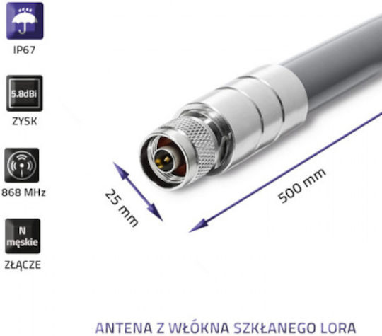 Qoltec LoRa Външен Кантена WiFi Паннасочваща 5.8дБи с връзка N-образен конектор