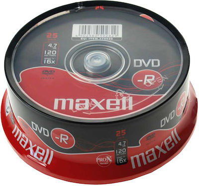 Maxell Εγγράψιμα DVD-R 16x 4.7GB Cake Box 25τμχ