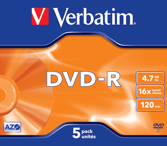 Verbatim Azo Εγγράψιμο DVD-R 16x 4.7GB 1τμχ