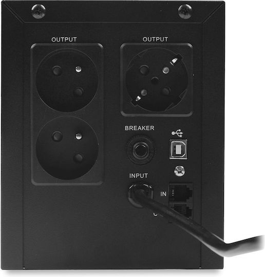 Volt Polska Микро UPS (VI) Интерактивна Линия 2000VA 1200W с 3 Schuko AC Гнезда