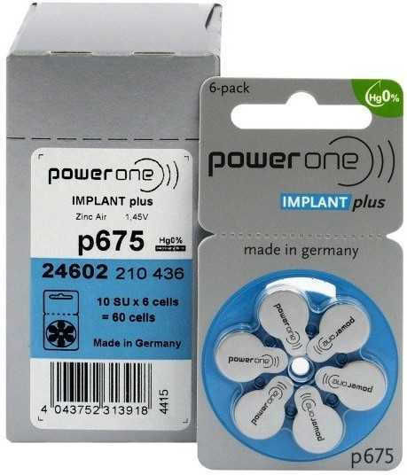 Power One Hearing Aid Batteries 675 1.45V 6pcs