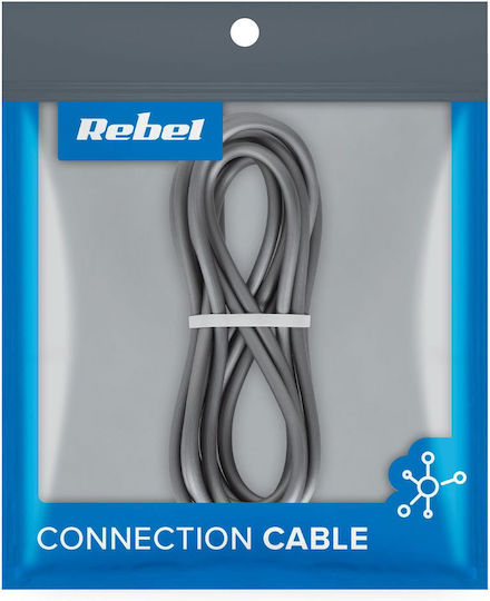 Rebel USB 3.0 Cable USB-C male - USB-A Μαύρο 1m RB-6011-100-B