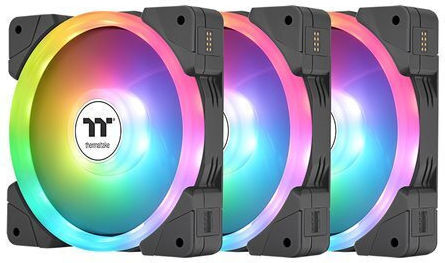 Thermaltake SWAFAN EX12 Sync TT Premium Edition Reverse Blade Case Fan 120mm 2000rpm 57.11cfm with ARGB Lighting and 4-Pin PWM Connection 3pcs