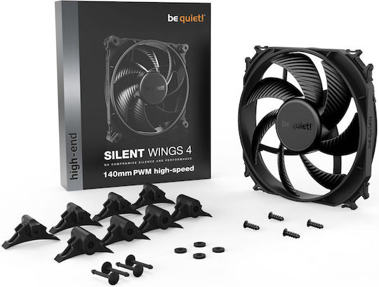 Be Quiet Silent Wings 4 High Speed Case Fan 140mm (1900rpm / 78.4cfm) Without LED Lighting And 4-Pin PWM Connection