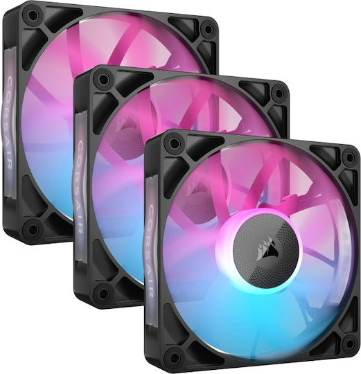 Corsair iCue Link RX120 Case Fan 2100rpm 74.2cfm with RGB Lighting and 4-Pin PWM Connection 3pcs