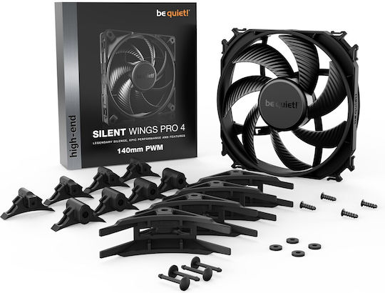 Be Quiet Silent Wings 4 Pro Case Fan 140mm 2400rpm 97.41cfm Without LED Lighting and 4-Pin PWM Connection